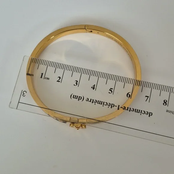 Gold Leopard Print Bangle Bracelet By Kate Spade - Picture 5 of 7